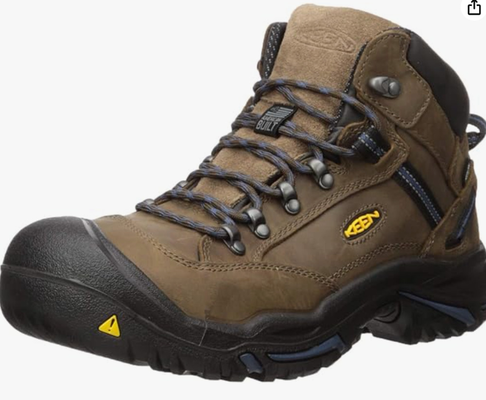 KEEN Utility Mens Work Boots, Bison/Ensign Blue, 13 Wide US